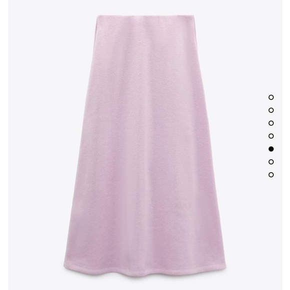 Soft A-line Midi Skirt Zara Mauve - Picture 5 of 14